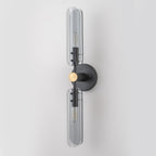 Mid-Century Modern Wall Sconce Curved Smoke Glass Matte Black Bedroom - product image 4 | Zenvolit