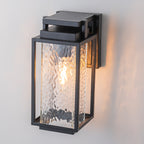 Black Outdoor Wall Sconce with Water Glass Waterproof Lantern Light - product image 7 | Zenvolit