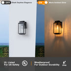 Black Outdoor Wall Sconce with Water Glass Waterproof Lantern Light - product image 9 | Zenvolit