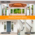 Black Outdoor Wall Sconce with Water Glass Waterproof Lantern Light - product image 15 | Zenvolit