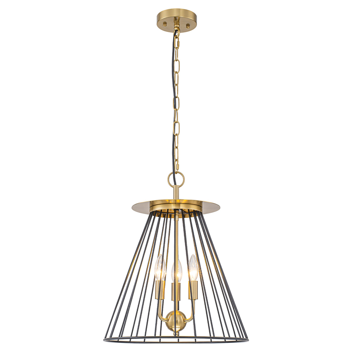 3-Light Conical Wire Cage Pendant Light Modern Industrial Chandelier - product image 13 | Zenvolit