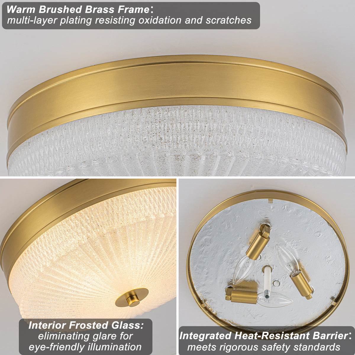 3-Light Modern Flush Mount Ceiling Light Ribbed Drum Glass Shade - product image 9 | Zenvolit