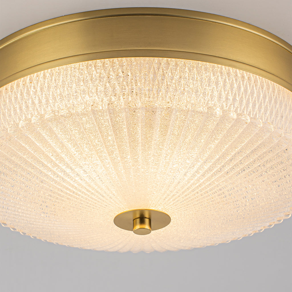 3-Light Modern Flush Mount Ceiling Light Ribbed Drum Glass Shade - product image 11 | Zenvolit