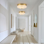 3-Light Modern Flush Mount Ceiling Light Ribbed Drum Glass Shade - product image 15 | Zenvolit