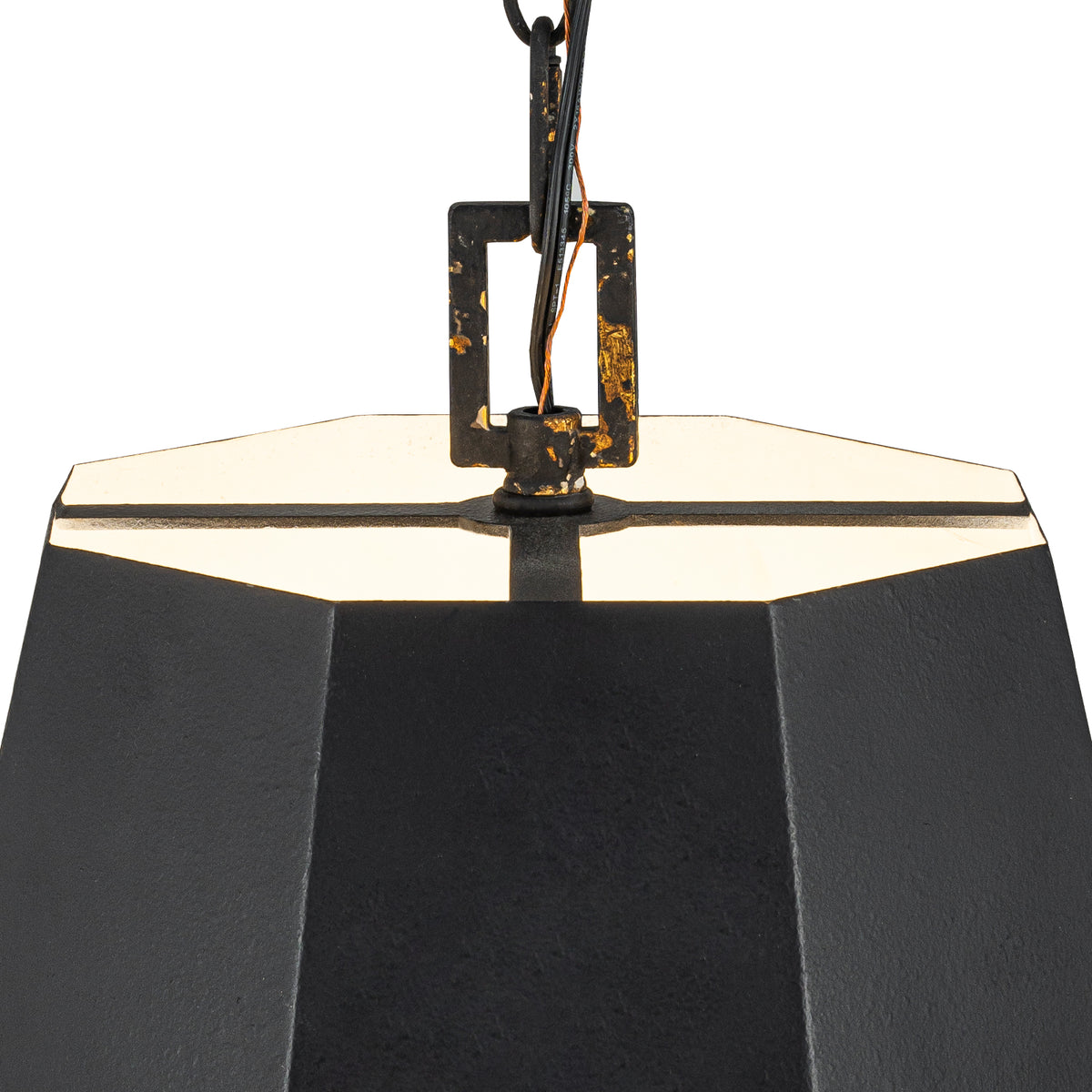 Industrial Octagonal Tapered Pendant Light Handcrafted Black & Gold - product image 3 | Zenvolit