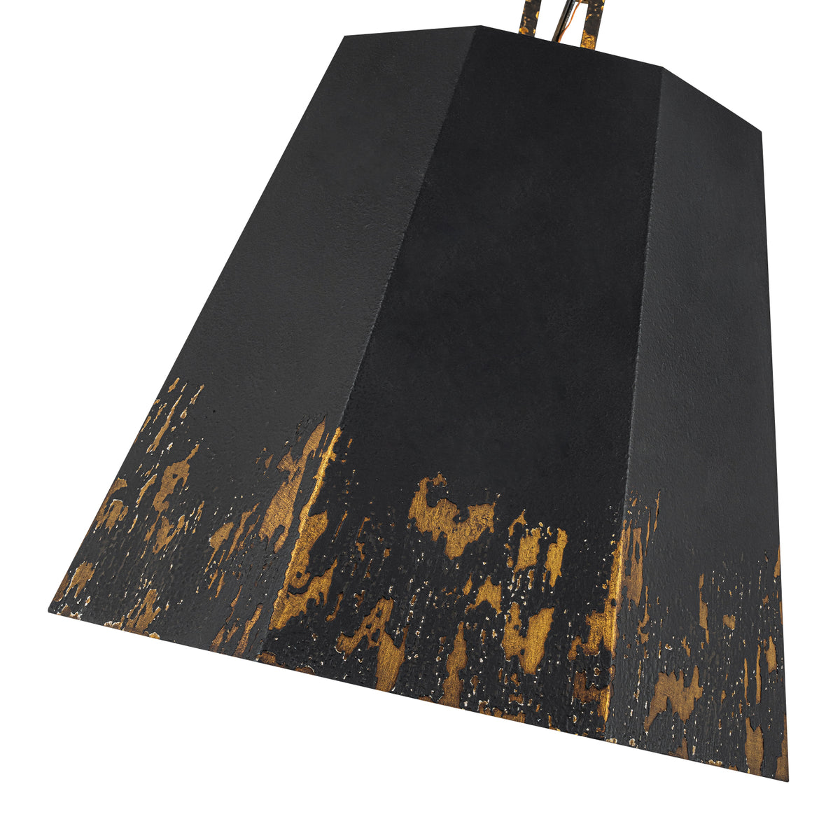Industrial Octagonal Tapered Pendant Light Handcrafted Black & Gold - product image 5 | Zenvolit