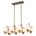 8-Light Linear Chandelier Milk Glass Shades Modern Kitchen Island - product image 1 | Zenvolit