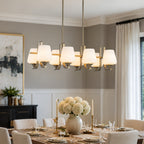 8-Light Linear Chandelier Milk Glass Shades Modern Kitchen Island - product image 2 | Zenvolit