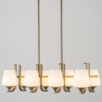 8-Light Linear Chandelier Milk Glass Shades Modern Kitchen Island - product image 8 | Zenvolit