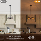 6-Light Black Farmhouse Pendant Light Chandelier Wood-Grain Accent - product image 15 | Zenvolit