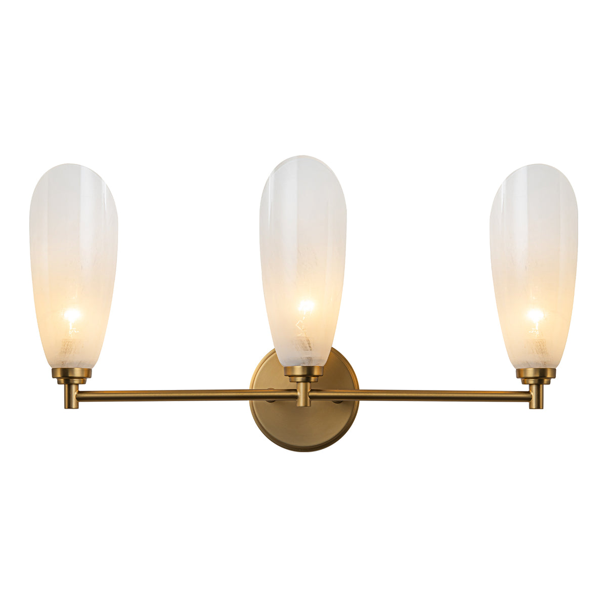 3 Light Gold Bathroom Vanity Light Modern Cloud Glass Shade Hallway