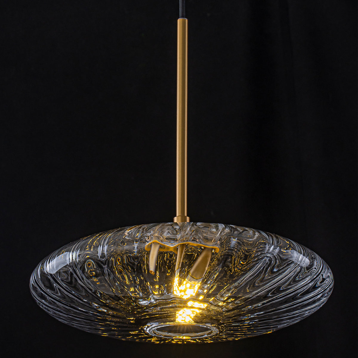 1-Light Modern Pendant Light with Ribbed Glass Shade Kitchen Island - product image 3 | Zenvolit