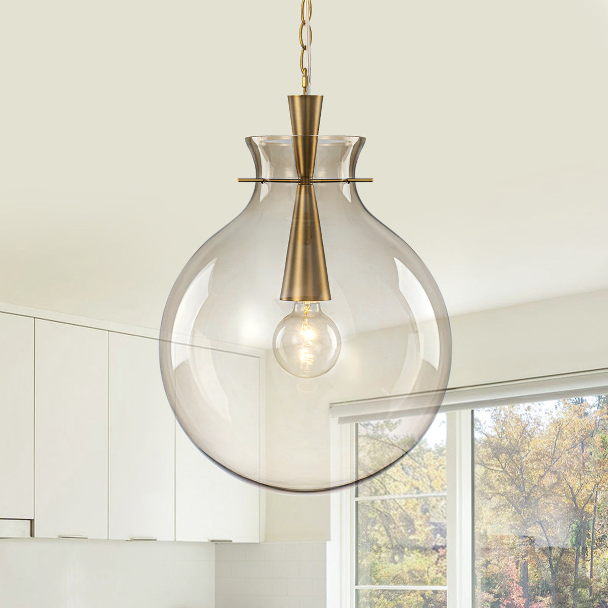 Pendant Light with Smoke Glass Shade for Kitchen Island Dining Room - product image 1 | Zenvolit