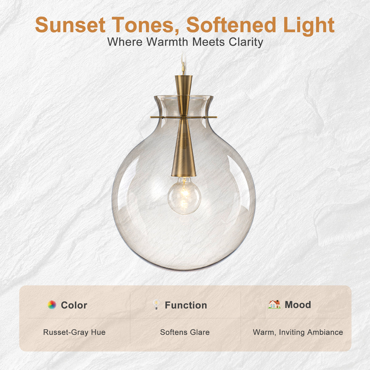 Pendant Light with Smoke Glass Shade for Kitchen Island Dining Room - product image 3 | Zenvolit