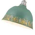 2-Light Farmhouse Pendant Light with Blue Distressed Gold Dome Shade - product image 3 | Zenvolit