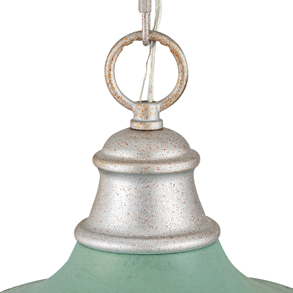 2-Light Farmhouse Pendant Light with Blue Distressed Gold Dome Shade - product image 5 | Zenvolit