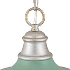 2-Light Farmhouse Pendant Light with Blue Distressed Gold Dome Shade - product image 5 | Zenvolit