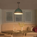 2-Light Farmhouse Pendant Light with Blue Distressed Gold Dome Shade - product image 7 | Zenvolit