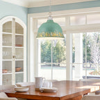 2-Light Farmhouse Pendant Light with Blue Distressed Gold Dome Shade - product image 9 | Zenvolit