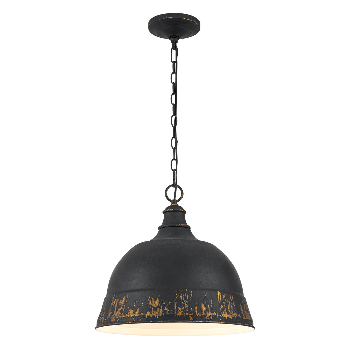 2-Light Farmhouse Pendant Light with Black Distressed Gold Dome Shade - product image 2 | Zenvolit