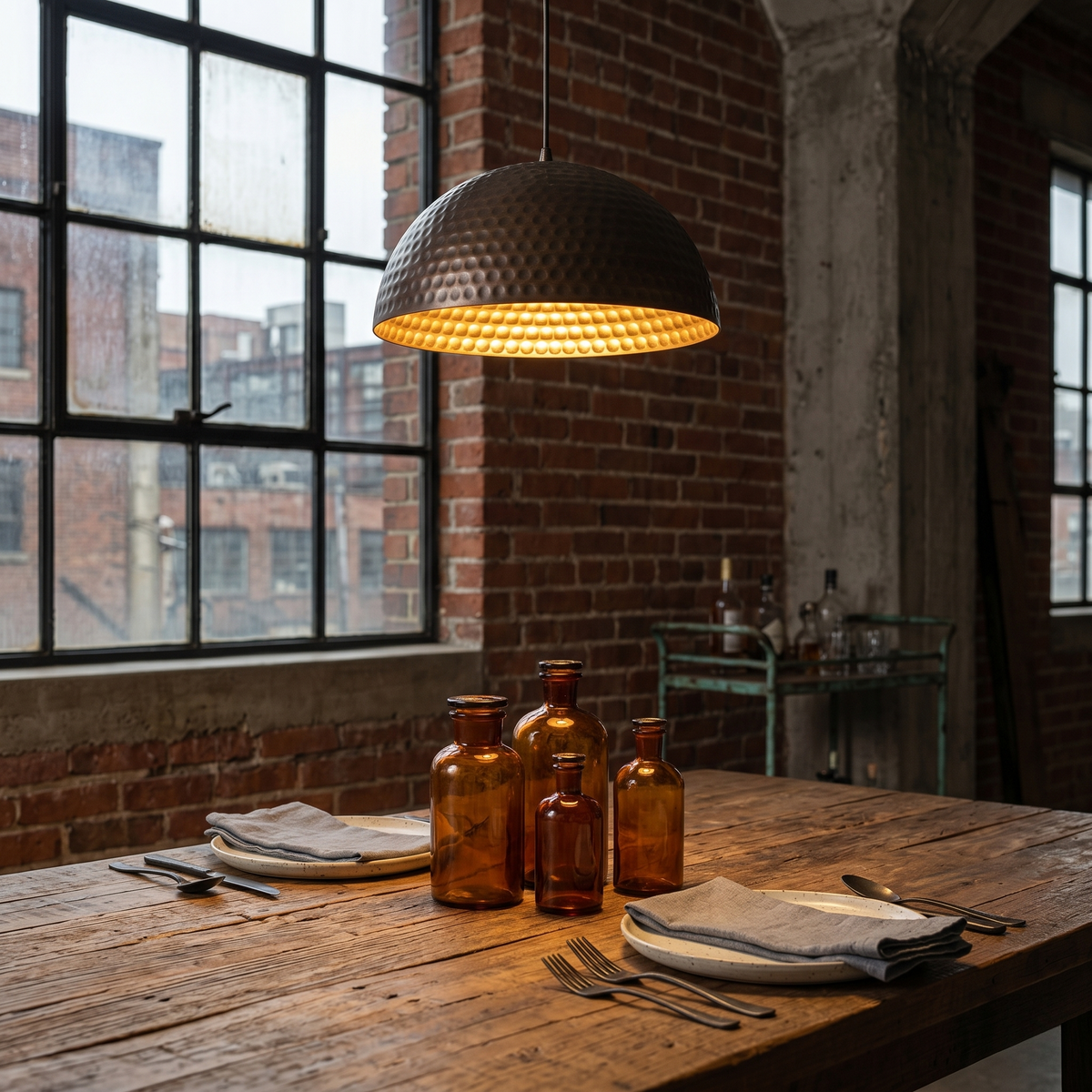 Oil-Rubbed Bronze Dome Pendant Light Metal Shade Kitchen Dining Room - product image 4 | Zenvolit
