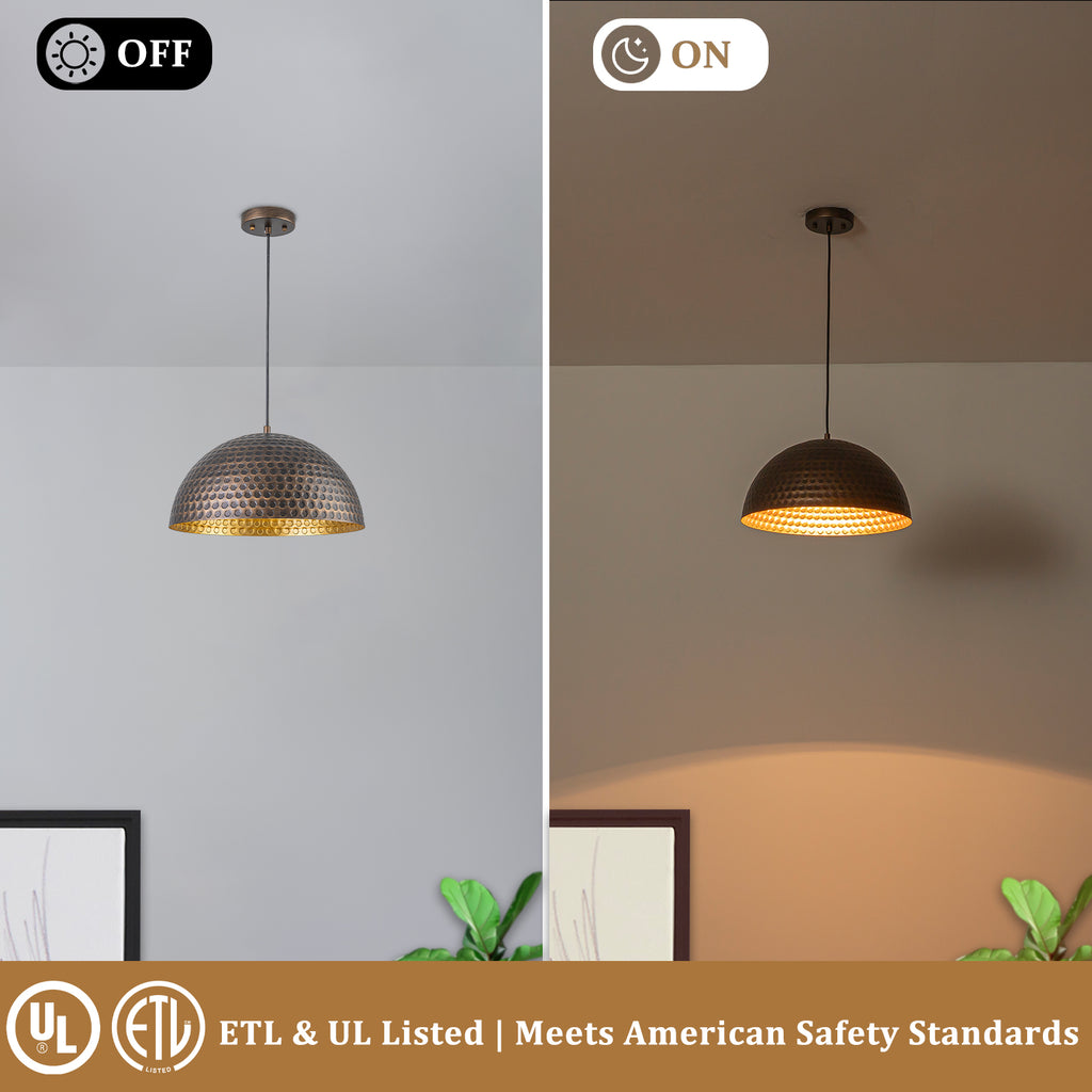 Oil-Rubbed Bronze Dome Pendant Light Metal Shade Kitchen Dining Room - product image 5 | Zenvolit