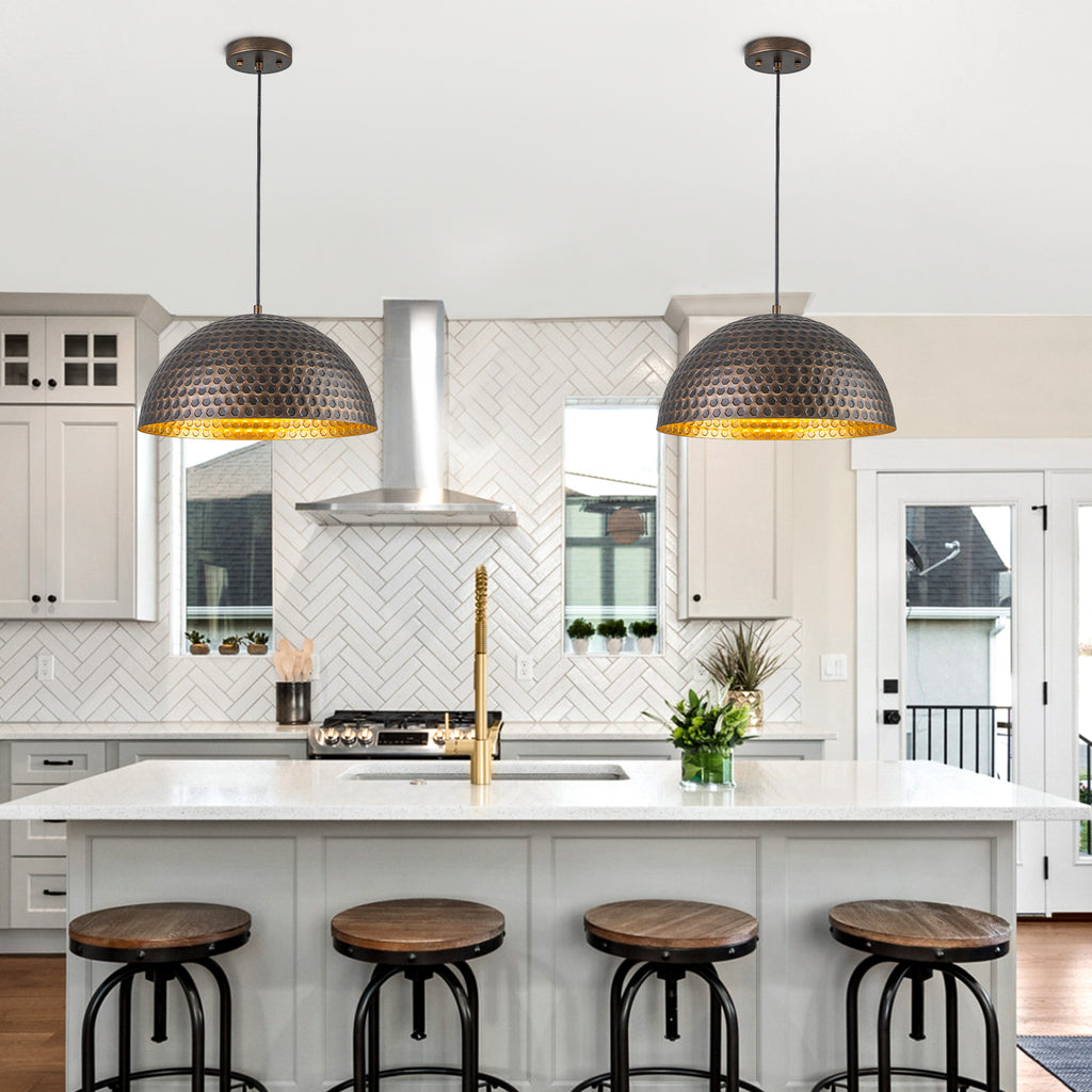 Oil-Rubbed Bronze Dome Pendant Light Metal Shade Kitchen Dining Room - product image 9 | Zenvolit