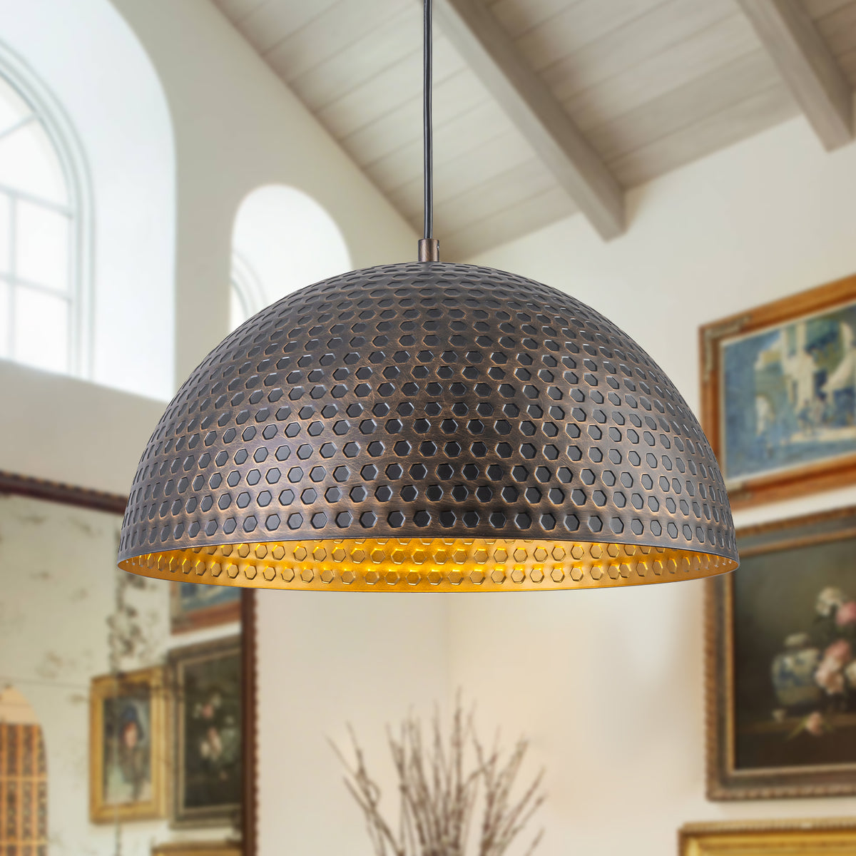 Oil-Rubbed Bronze Dome Pendant Light Metal Shade Kitchen Dining Room - product image 1 | Zenvolit