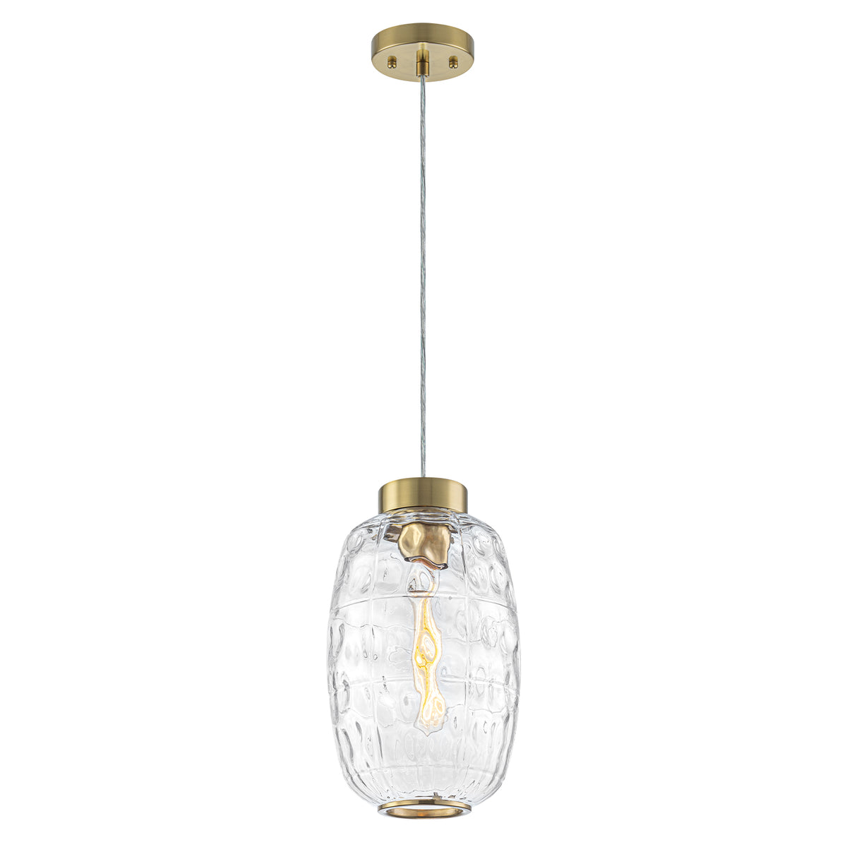 Modern Pendant Light Textured Cylinder Glass Shade Dining Island - product image 10 | Zenvolit