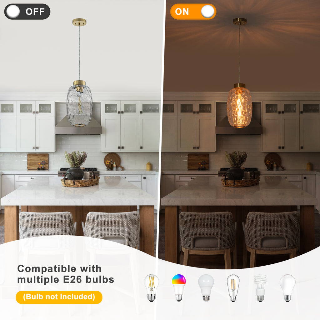 Modern Pendant Light Textured Cylinder Glass Shade Dining Island - product image 13 | Zenvolit