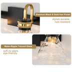 Modern Industrial Wall Sconce Hammered Textured Glass Shade Bathroom - product image 3 | Zenvolit
