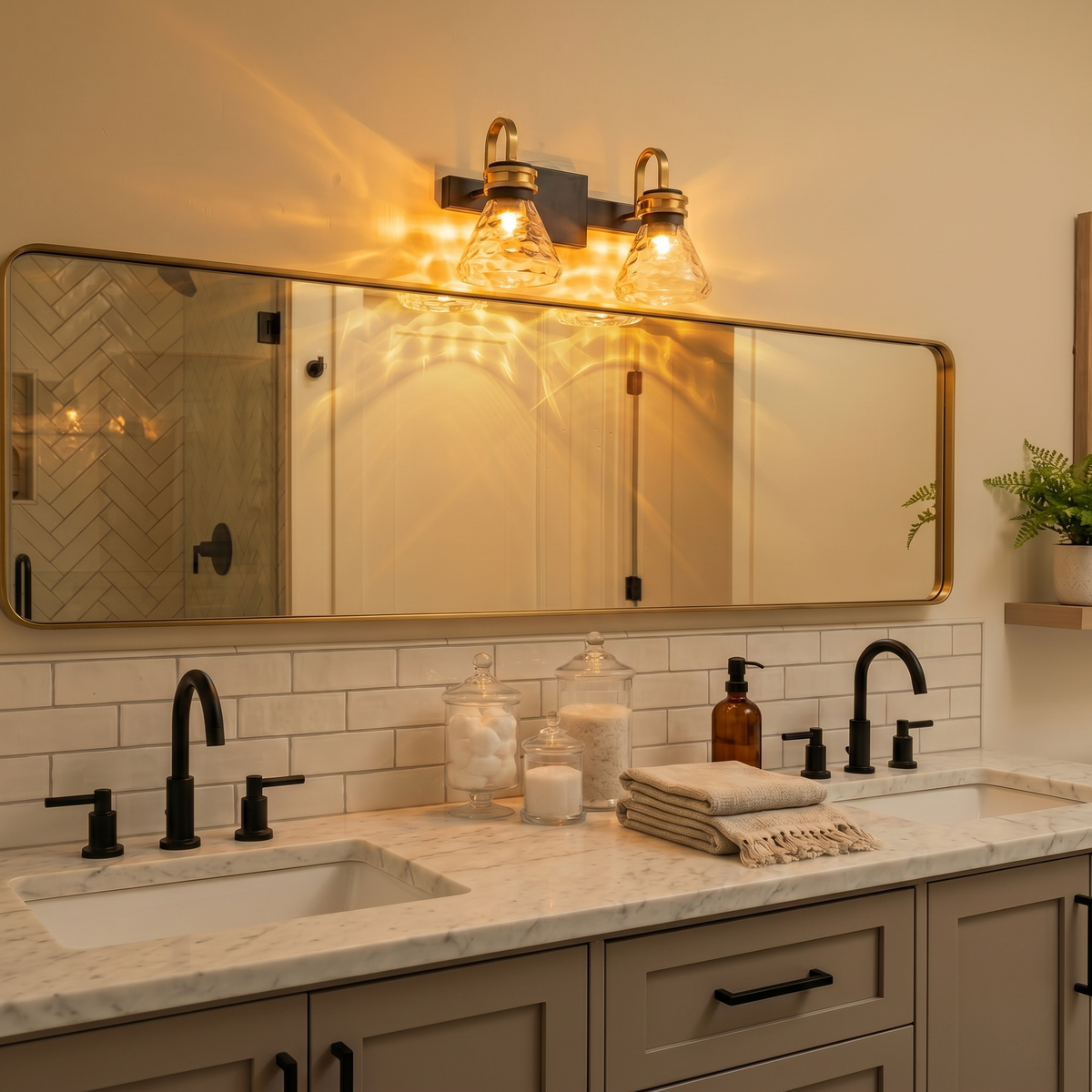 Modern Industrial Wall Sconce Hammered Textured Glass Shade Bathroom - product image 4 | Zenvolit
