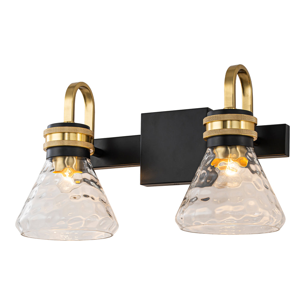 Modern Industrial Wall Sconce Hammered Textured Glass Shade Bathroom - product image 5 | Zenvolit