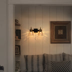 Modern Industrial Wall Sconce Hammered Textured Glass Shade Bathroom - product image 10 | Zenvolit