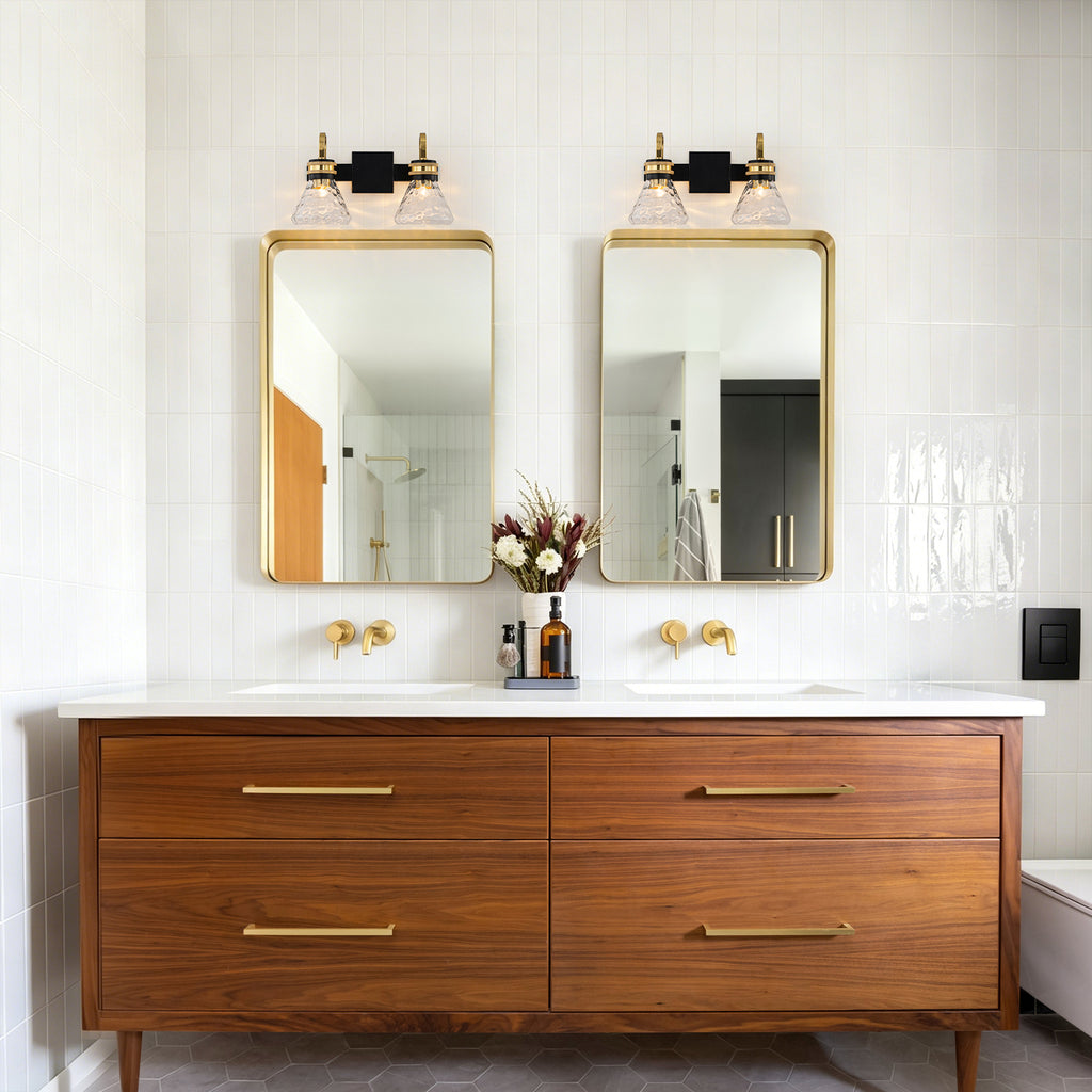 Modern Industrial Wall Sconce Hammered Textured Glass Shade Bathroom - product image 11 | Zenvolit