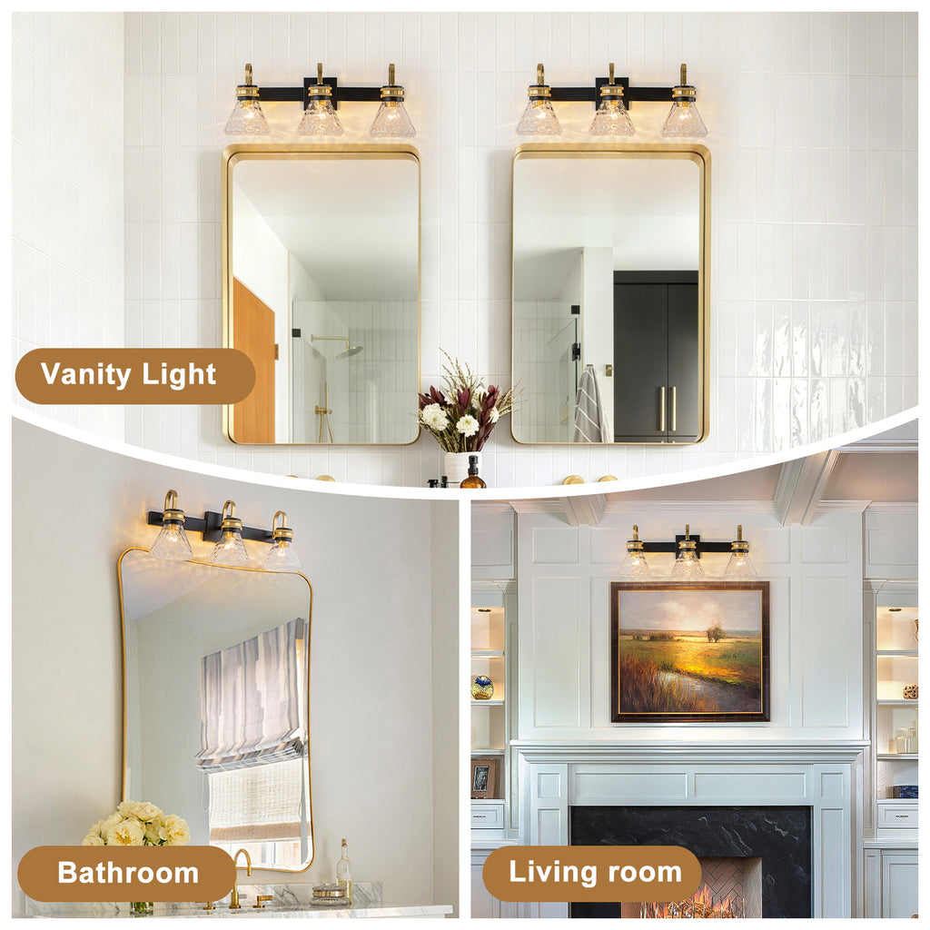 Modern Industrial Wall Sconce Hammered Textured Glass Shade Bathroom - product image 9 | Zenvolit