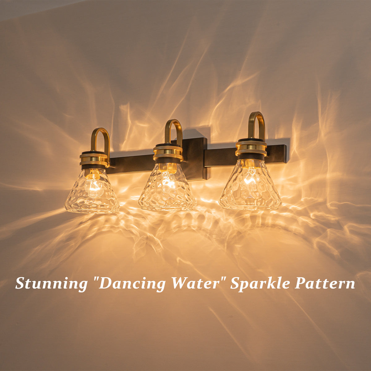 Modern Industrial Wall Sconce Hammered Textured Glass Shade Bathroom - product image 10 | Zenvolit