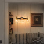 Modern Industrial Wall Sconce Hammered Textured Glass Shade Bathroom - product image 11 | Zenvolit