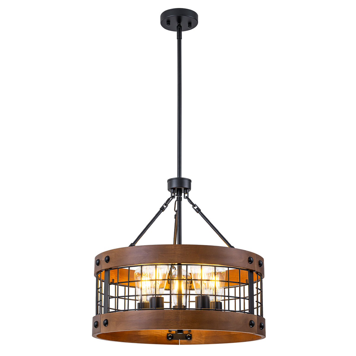 5-Light Black Rustic Farmhouse Chandelier Industrial Pendant Light - product image 1 | Zenvolit