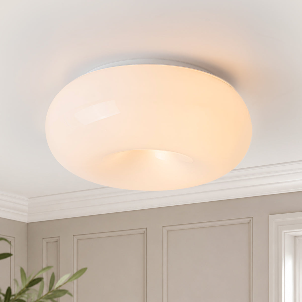 Modern 3Light Flush Mount Ceiling Light Frosted Milk Glass Globe Shade - product image 2 | Zenvolit