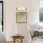 2-Light Antique Brass Cylinder Wall Sconce Frosted Glass Shade - product image 7 | Zenvolit