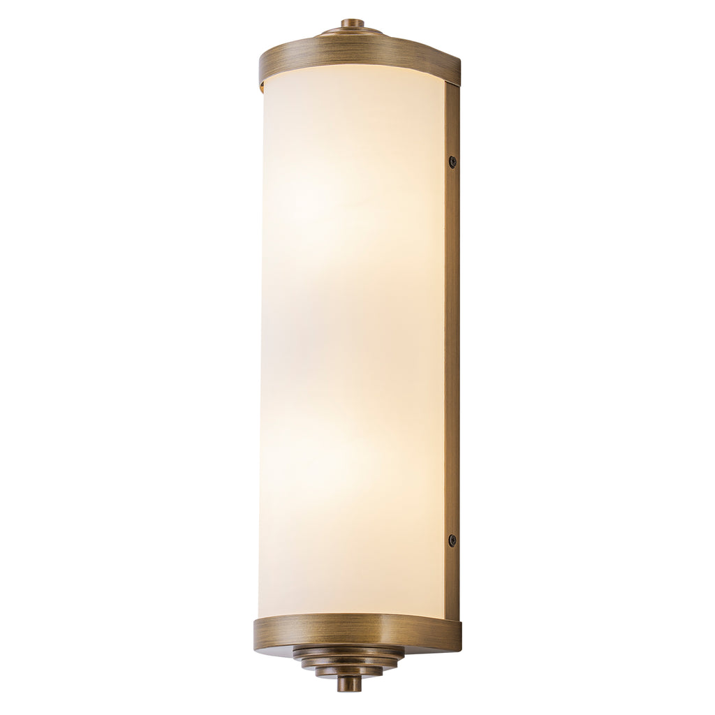 2-Light Antique Brass Cylinder Wall Sconce Frosted Glass Shade - product image 10 | Zenvolit