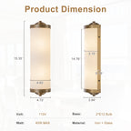 2-Light Antique Brass Cylinder Wall Sconce Frosted Glass Shade - product image 11 | Zenvolit
