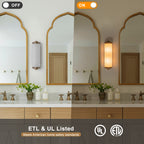 2-Light Antique Brass Cylinder Wall Sconce Frosted Glass Shade - product image 12 | Zenvolit