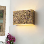 2-Light Hammered Rectangular Wall Sconce Textured Ceramic Shade - product image 1 | Zenvolit