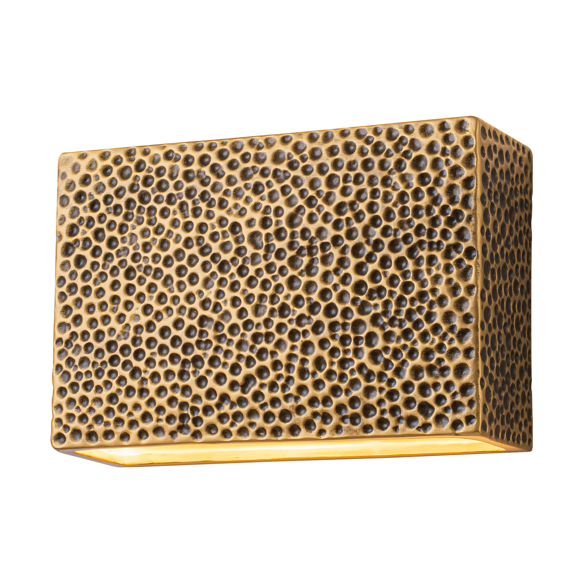 2-Light Hammered Rectangular Wall Sconce Textured Ceramic Shade - product image 3 | Zenvolit