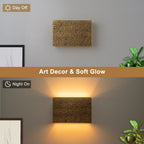 2-Light Hammered Rectangular Wall Sconce Textured Ceramic Shade - product image 7 | Zenvolit