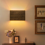 2-Light Hammered Rectangular Wall Sconce Textured Ceramic Shade - product image 11 | Zenvolit