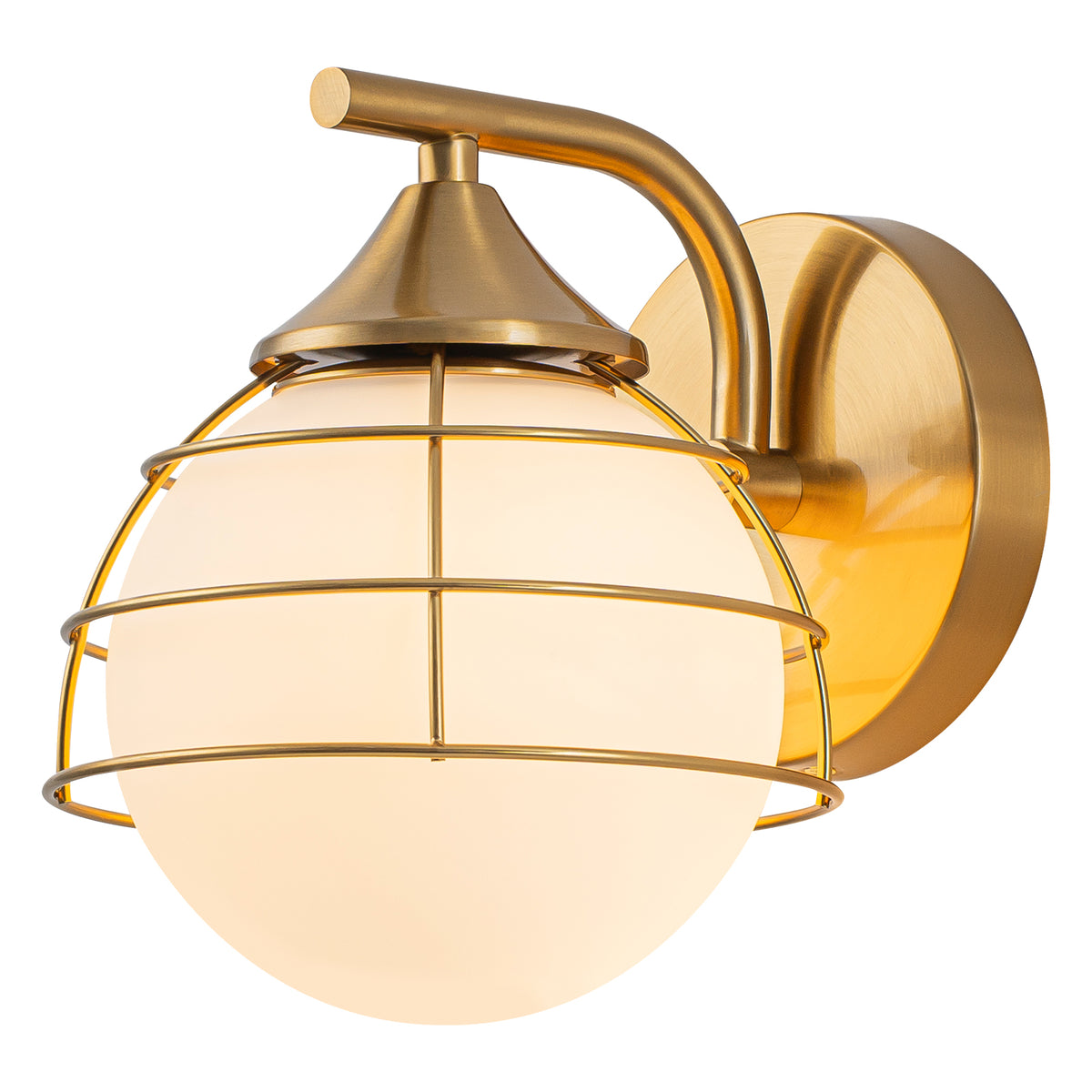 Wall Sconce Milk White Glass Globe Shade Bedroom Living Room Hallway