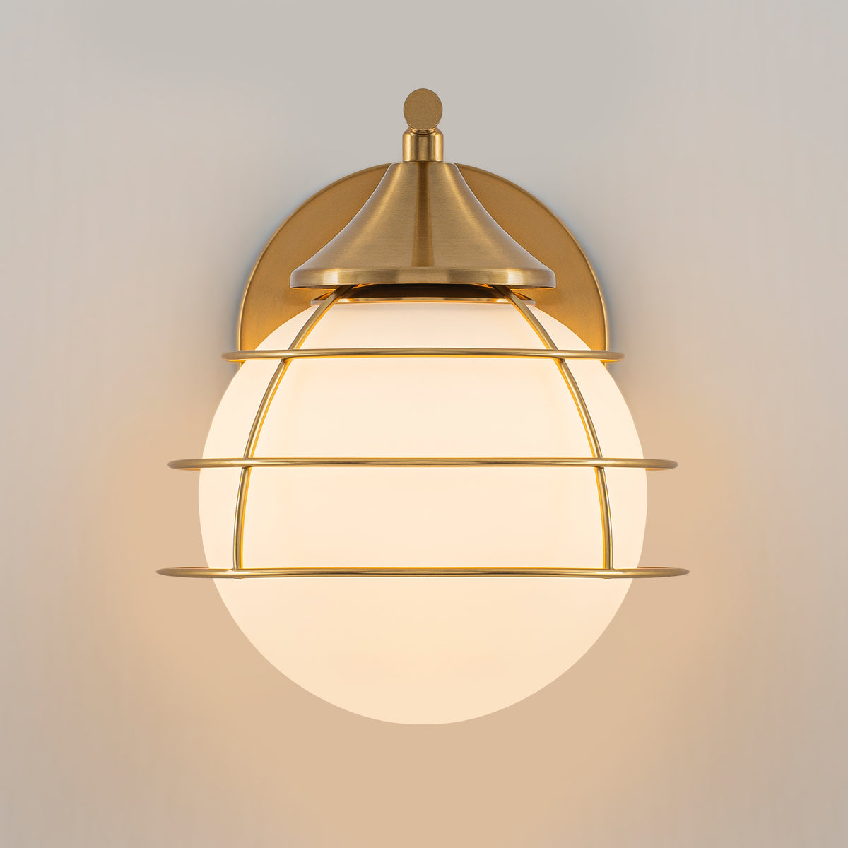 Wall Sconce Milk White Glass Globe Shade Bedroom Living Room Hallway